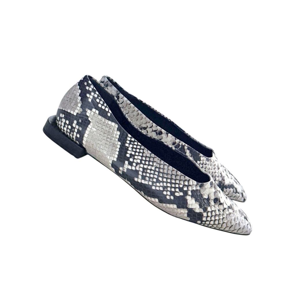 Saks Fifth Avenue Snakeskin-Embossed Leather Ballet Flats Women’s 9 Osso Python